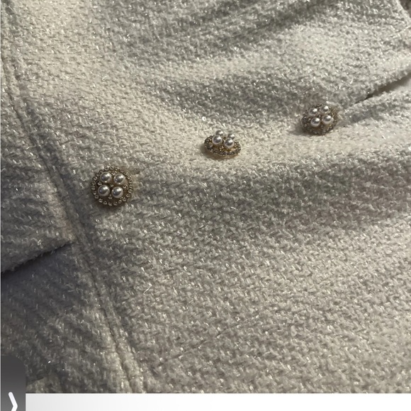 Self-Portrait White Strapless Dress boucle sequins tweed small 4 - Picture 3 of 6